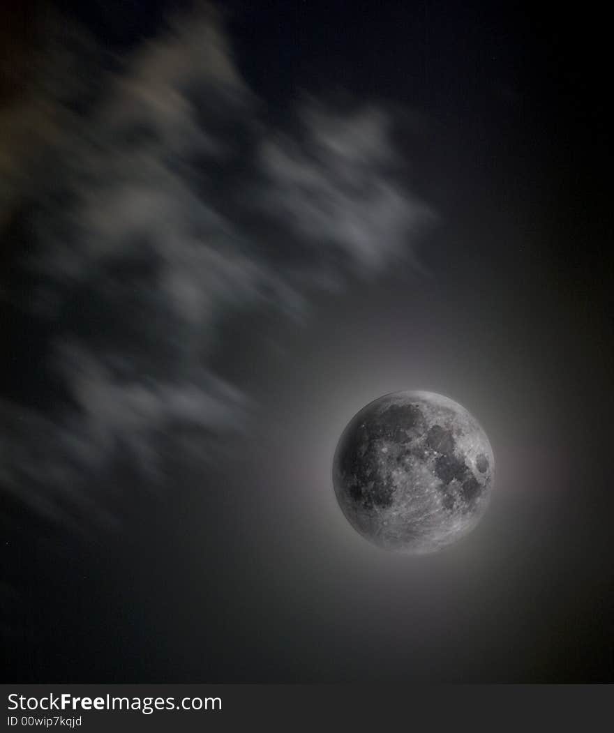 Full-moon with some clouds. Full-moon with some clouds