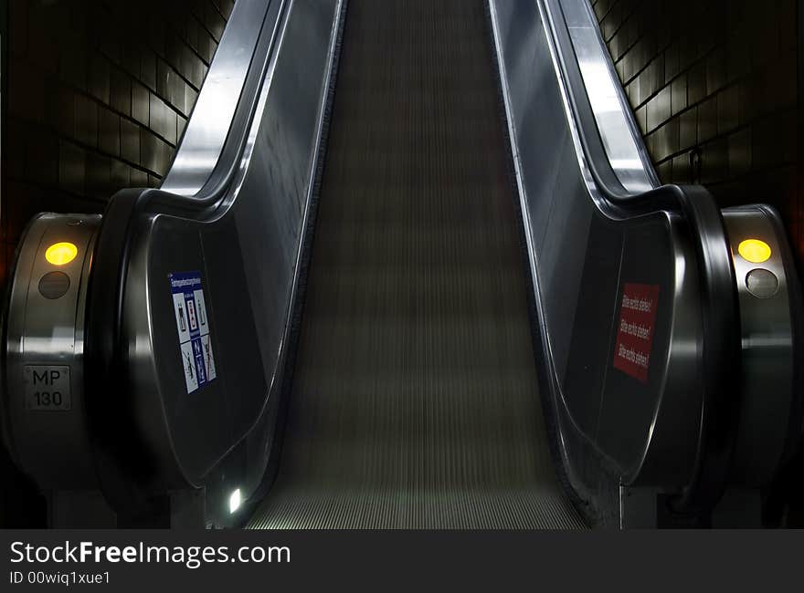 Picture of a moving-stair in motion. Picture of a moving-stair in motion