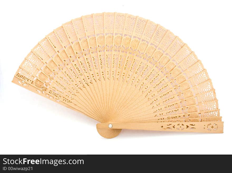 Chinese open fan isolated on white