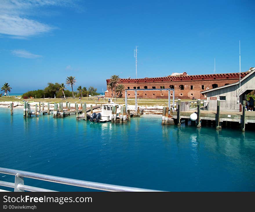 The harbor in Fort Jefferson. The harbor in Fort Jefferson