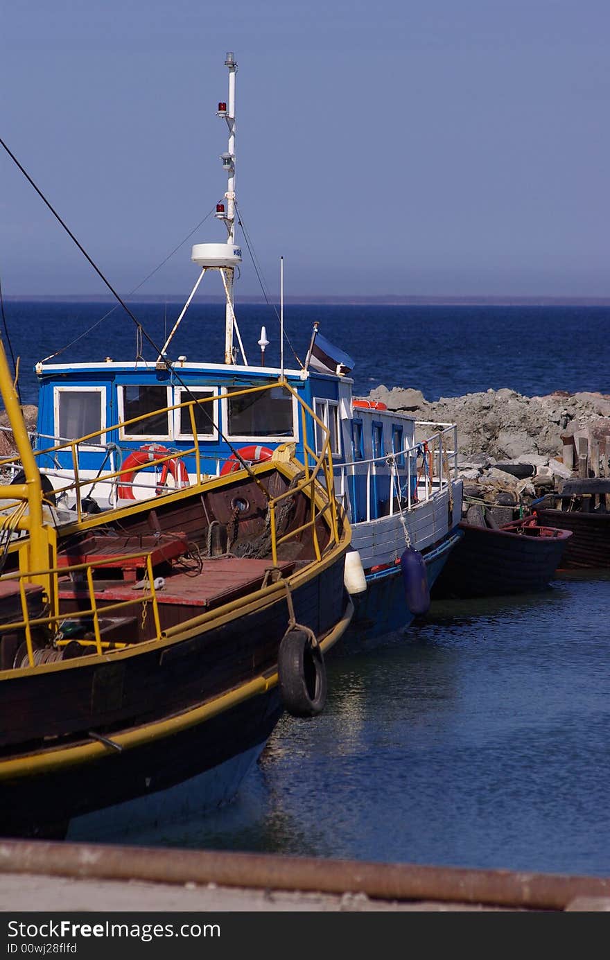 Old fishing boat at the harbor. Old fishing boat at the harbor