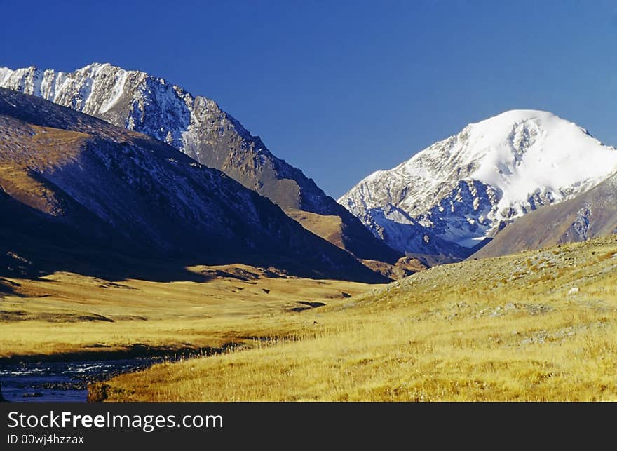 Autumnal landscape in mountain.