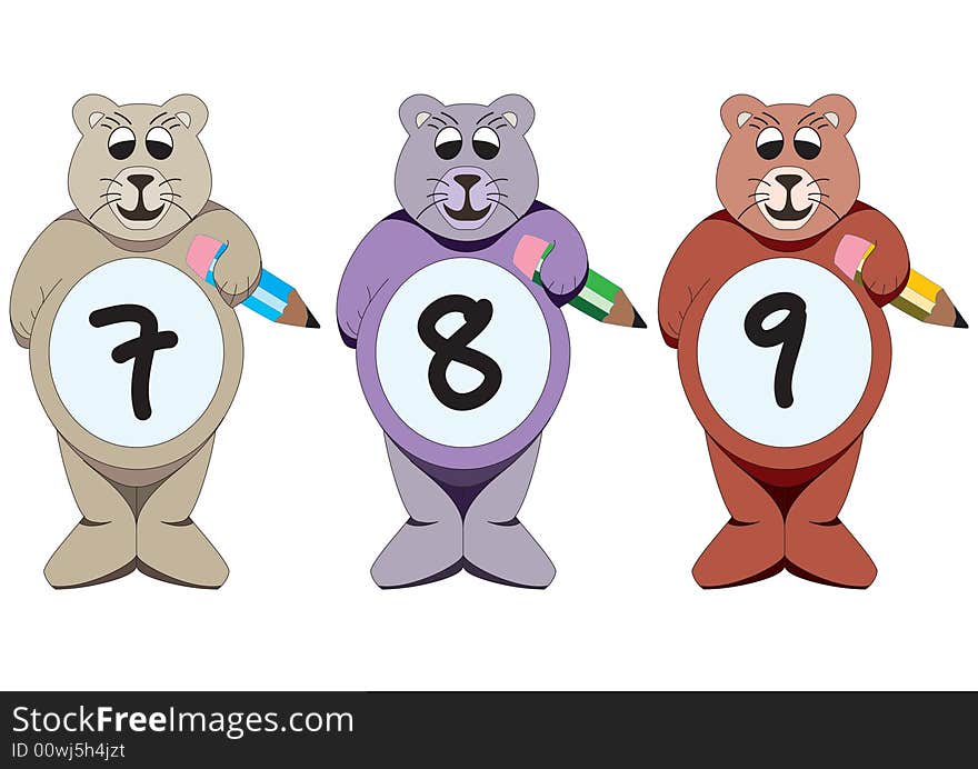 Alphabet bears are holding the letters. Alphabet bears are holding the letters