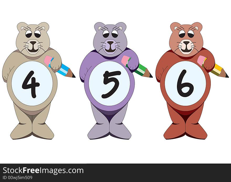 Alphabet bears are holding the letters. Alphabet bears are holding the letters