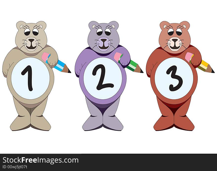 Alphabet bears are holding the letters. Alphabet bears are holding the letters