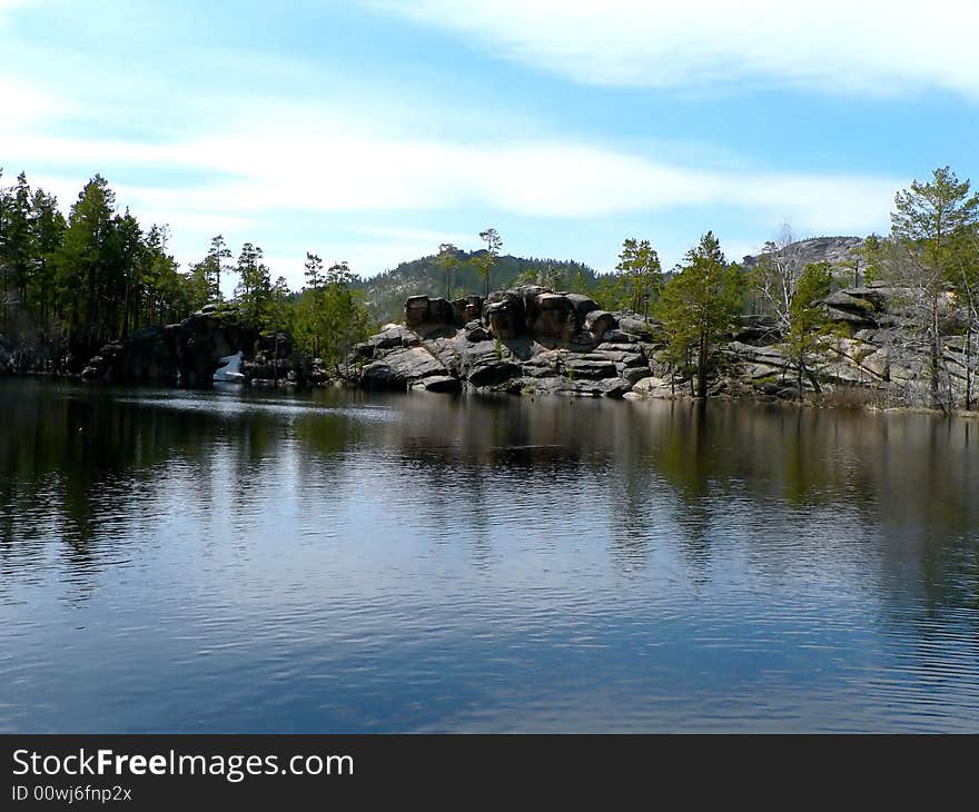 Wonder lake and sky in water