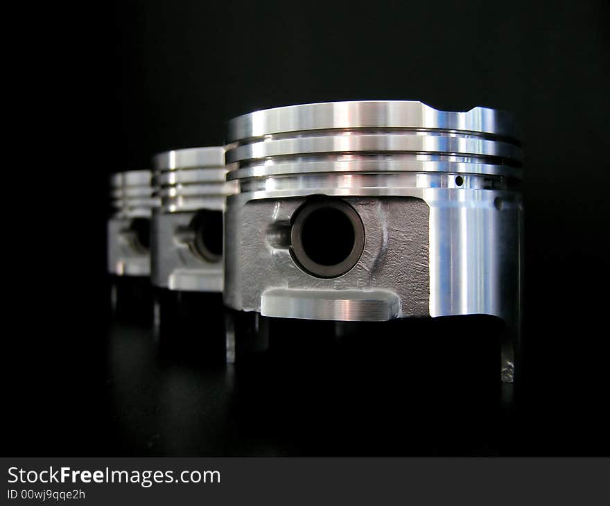 Pistons Isolated On Black