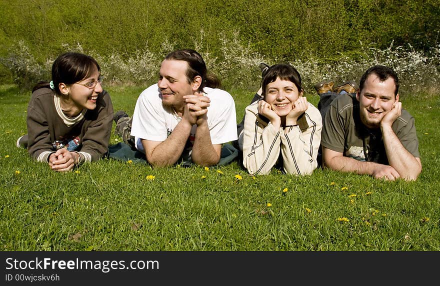 Young friends having fun outdoors