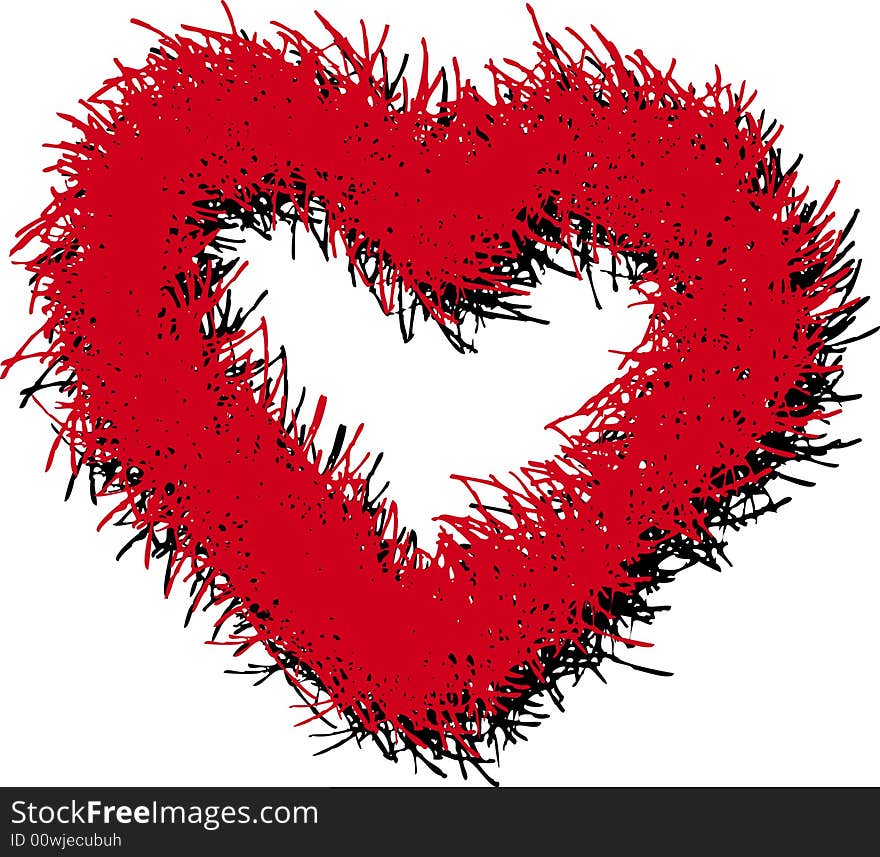 Red hairy heart