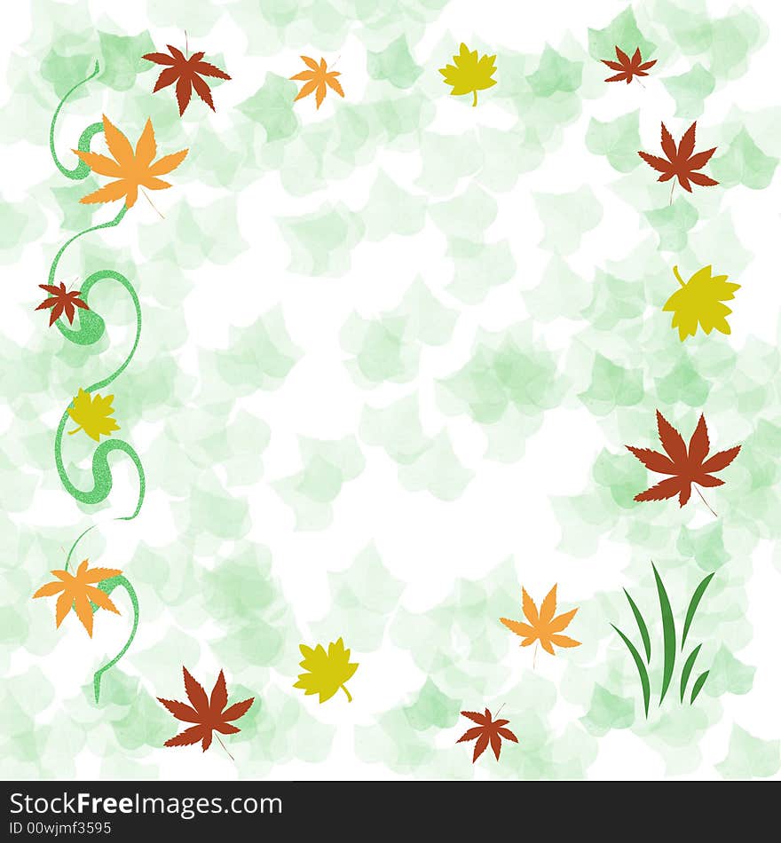 Colorful autumn leaves frame around blank center. Colorful autumn leaves frame around blank center