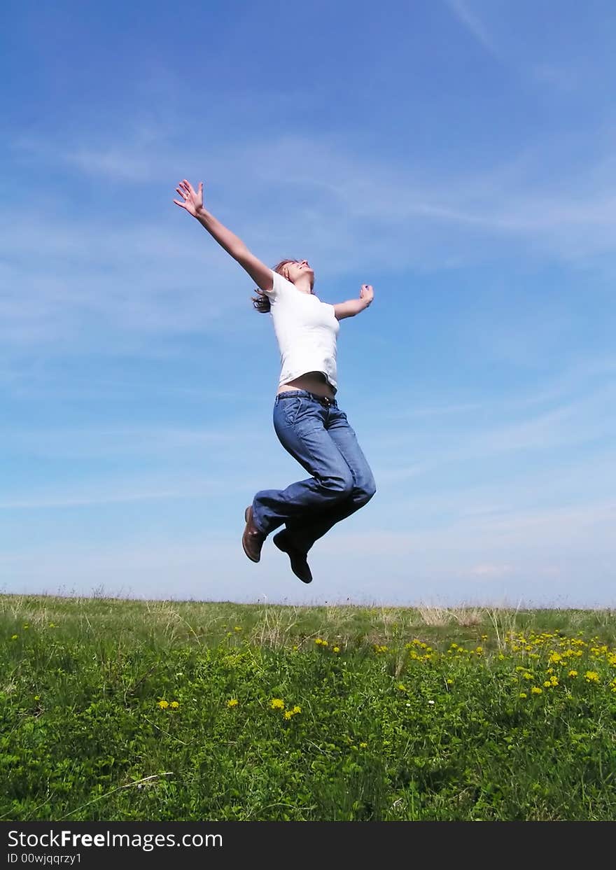 Young girl having fun outdoor. Young girl having fun outdoor