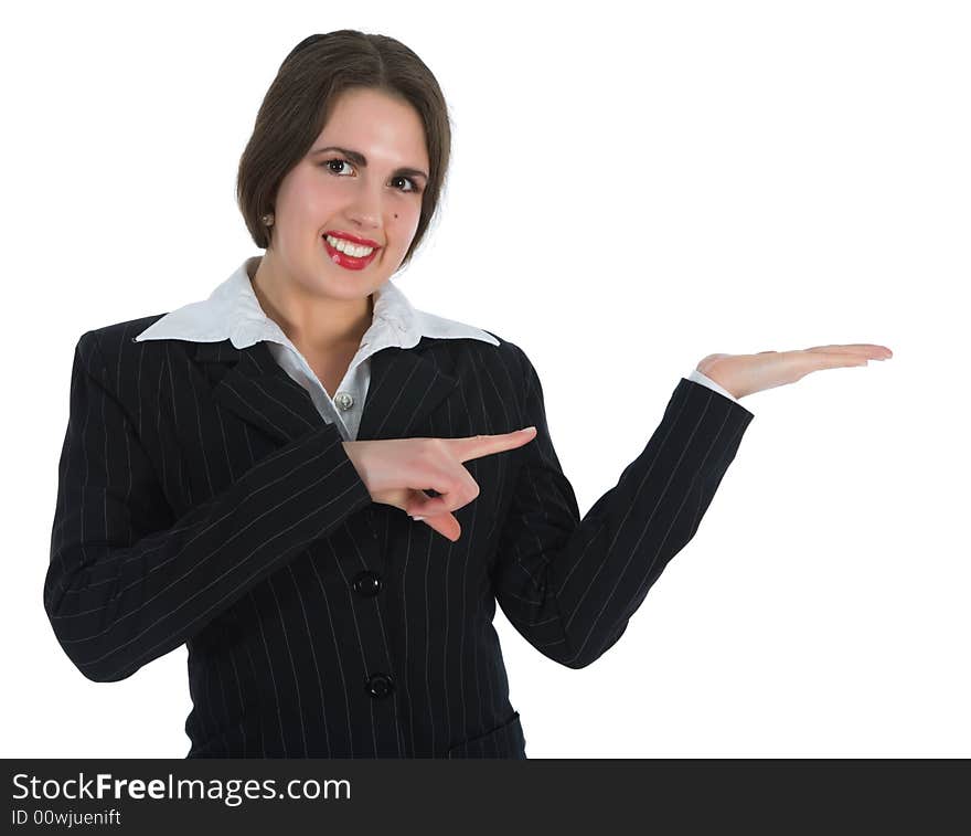 Business woman on white background