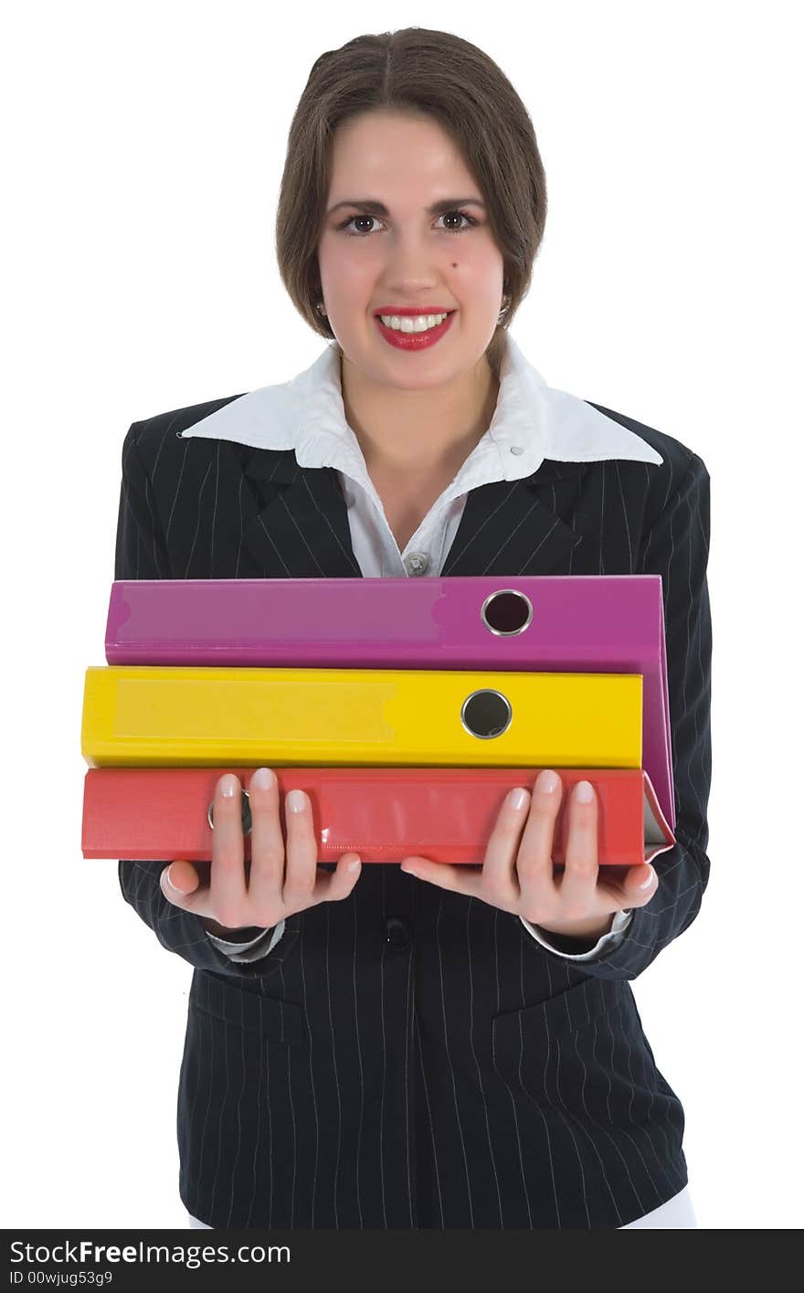 Business woman on white background