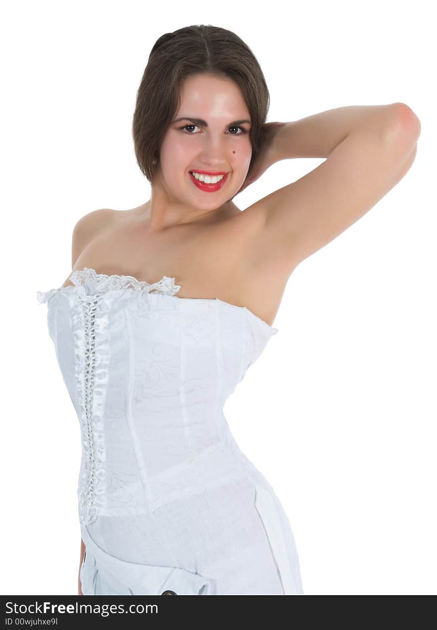 Girl in white corset