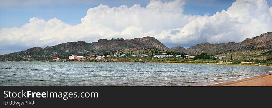 Panorama of Lake Dzhasybay in Bayanaul