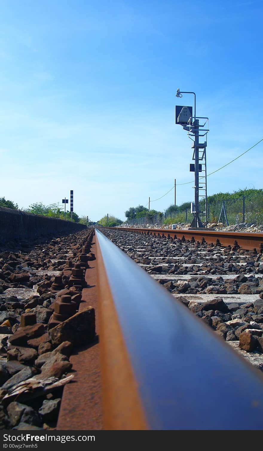 Looking the railway track on line. Looking the railway track on line.