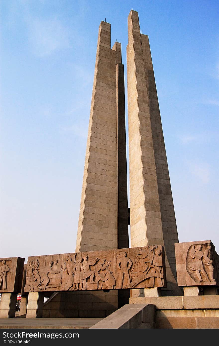 A monument of tangshan City. A monument of tangshan City