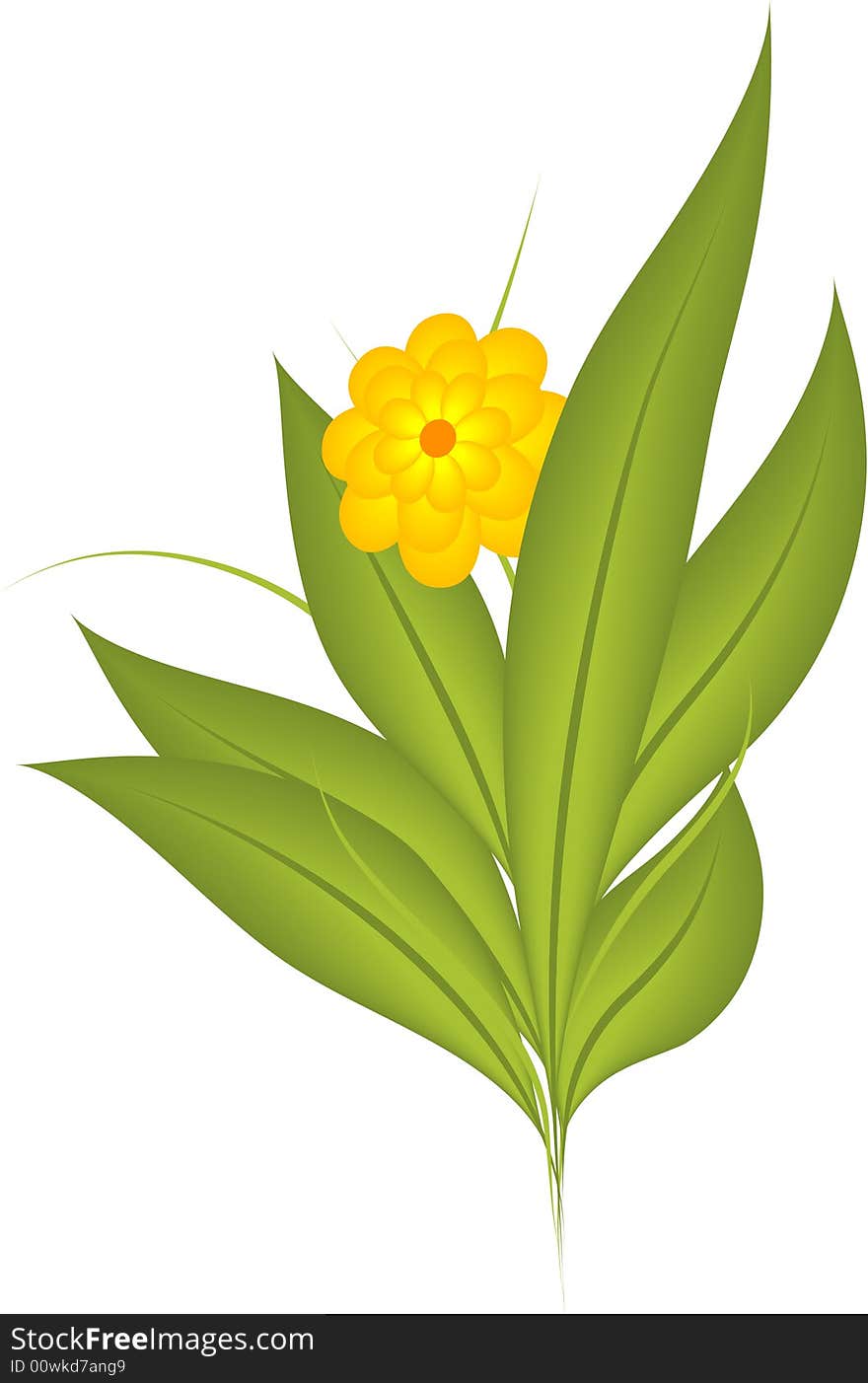 Stylized view of non-existent flower. Vector