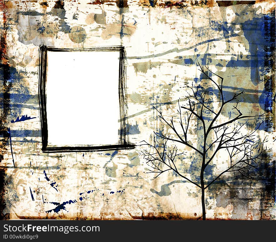 Grunge background with filigree stains, splatter and color. Grunge background with filigree stains, splatter and color