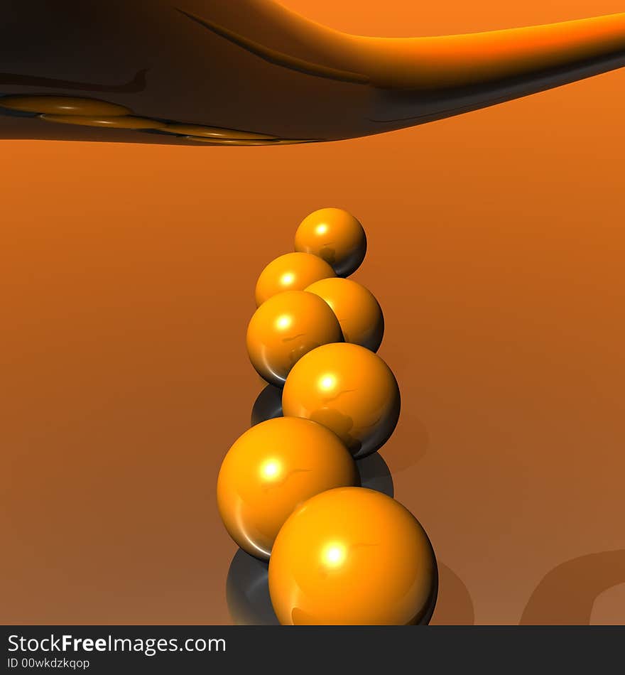 3D Logo Objects orange Balls