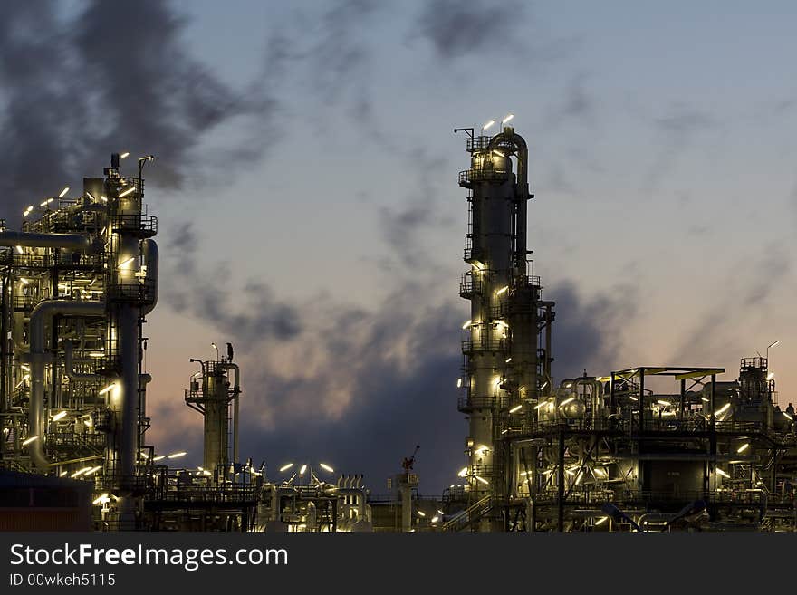 Refinery plant as an industrial company for the production of oil and gas
