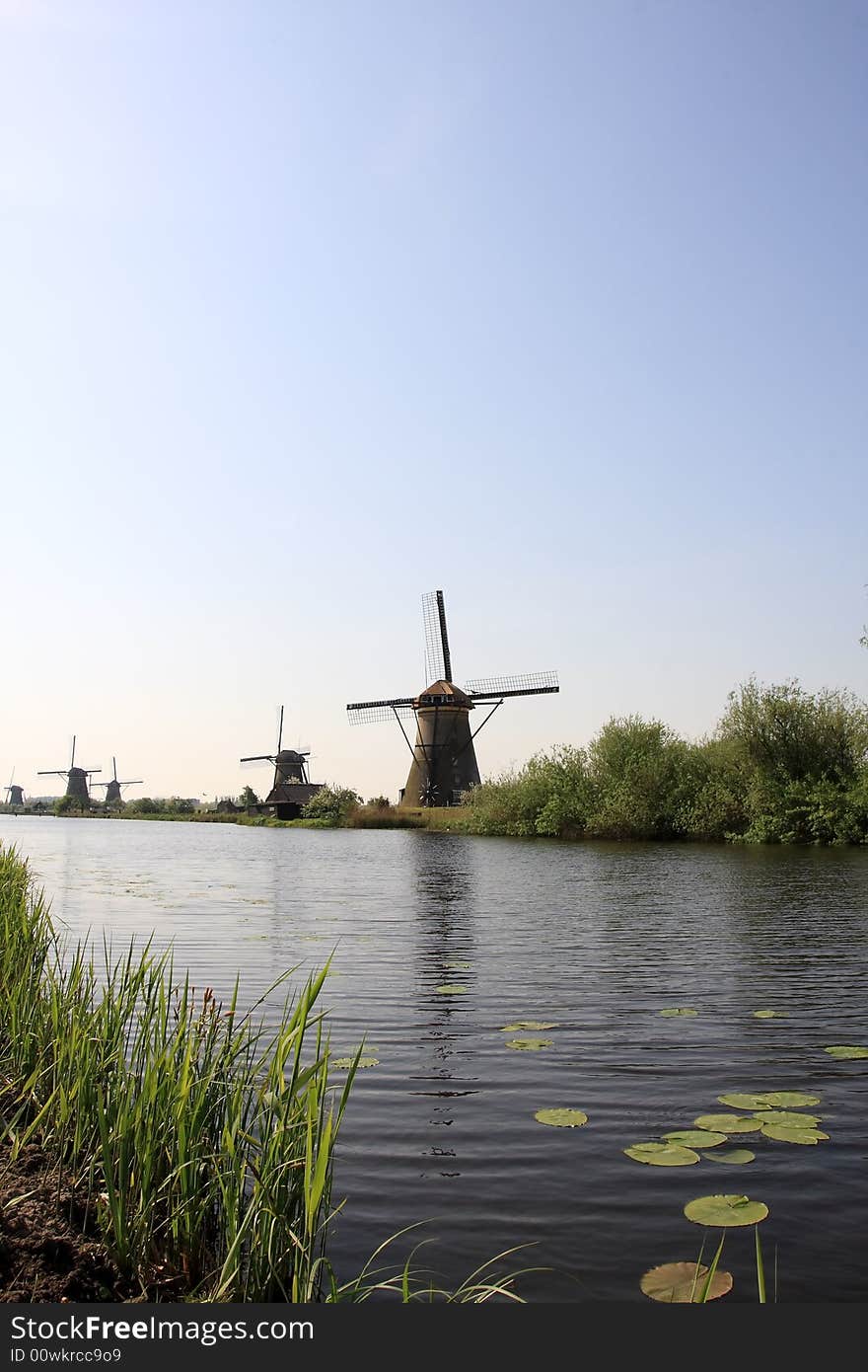 This photo is taken in Kinderdijk, the most famous windmill village, the Netherlands