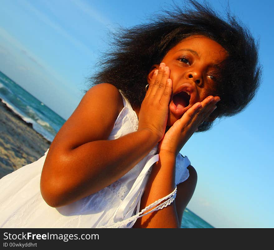 Girl with a Shocked Facial Expression