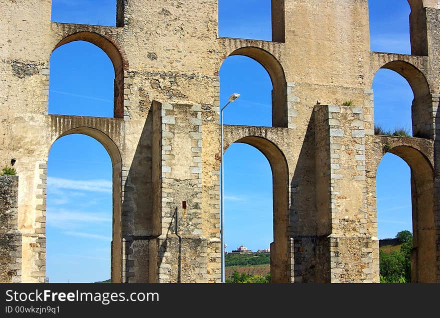 Aqueduct in old city of Elvas, south of Portugal. Aqueduct in old city of Elvas, south of Portugal.