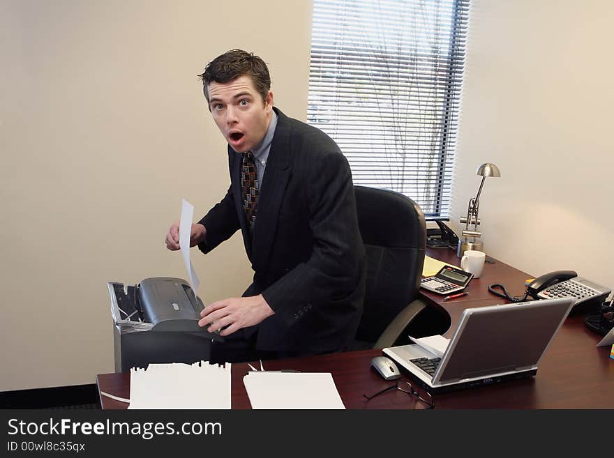 Businessman Shredding Documents