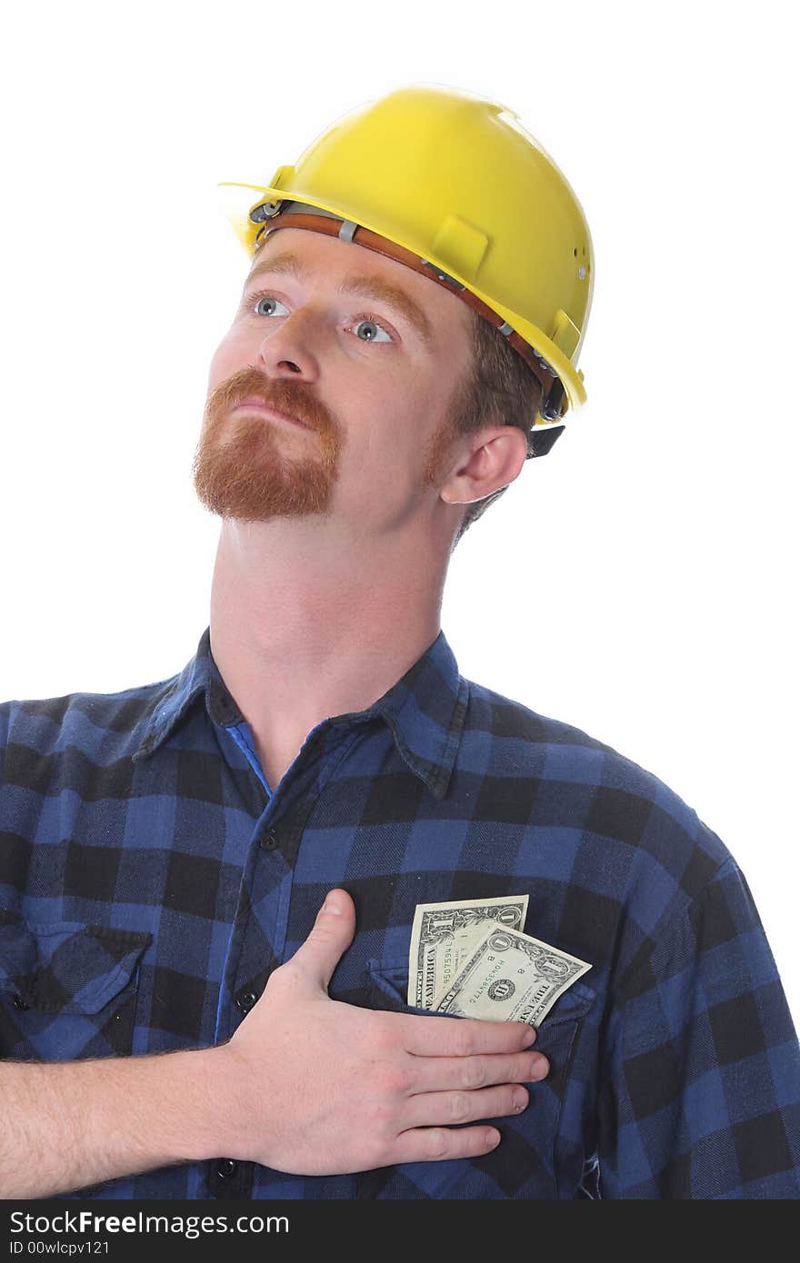 Construction worker with earnings