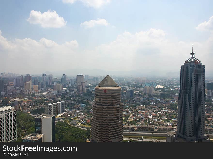 Klcc, kuala lumpur center with blue sky