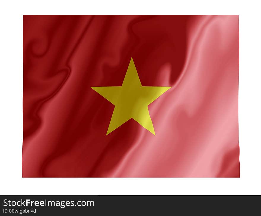 Fluttering image of the Vietnam national flag. Fluttering image of the Vietnam national flag