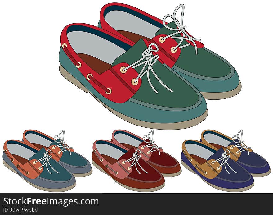 Four different color summer shoes. Four different color summer shoes