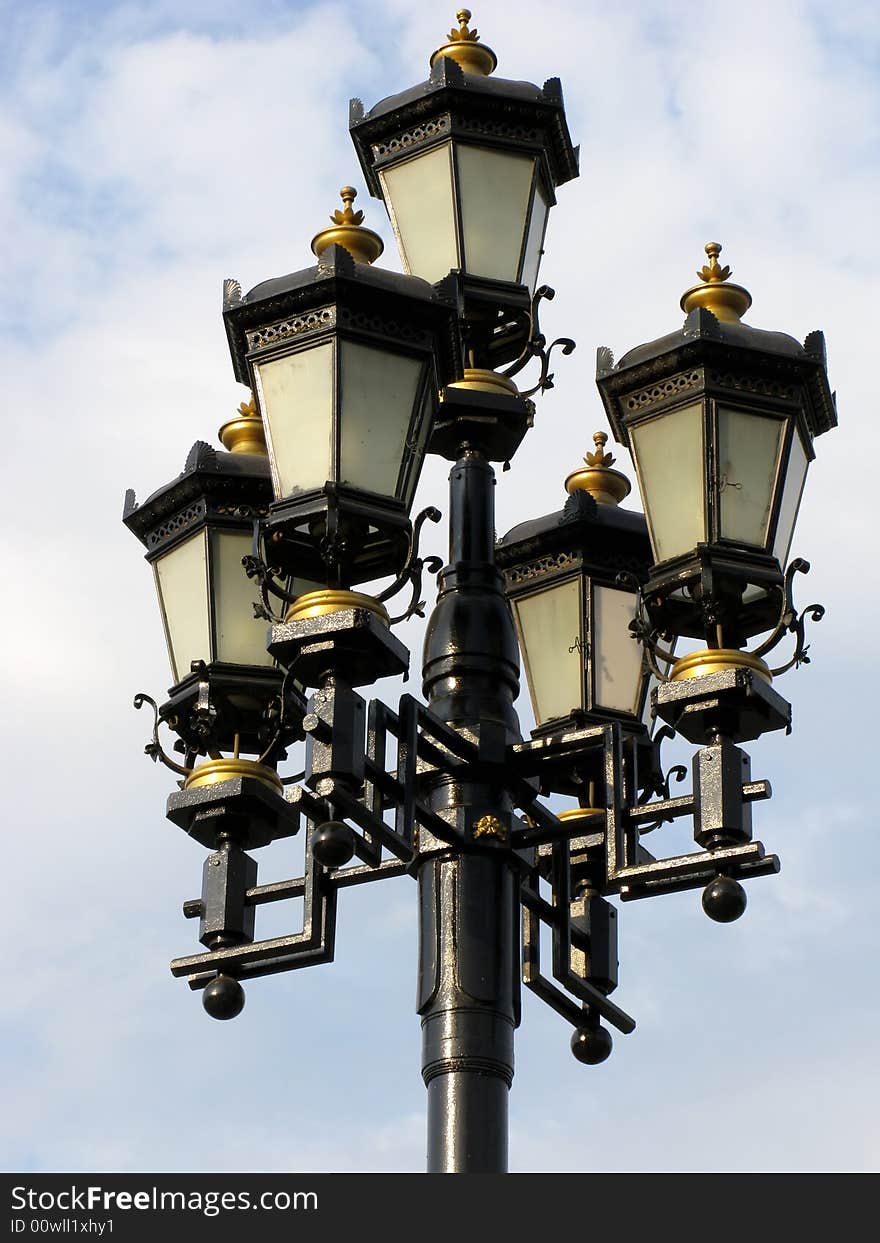 Old black street lamp