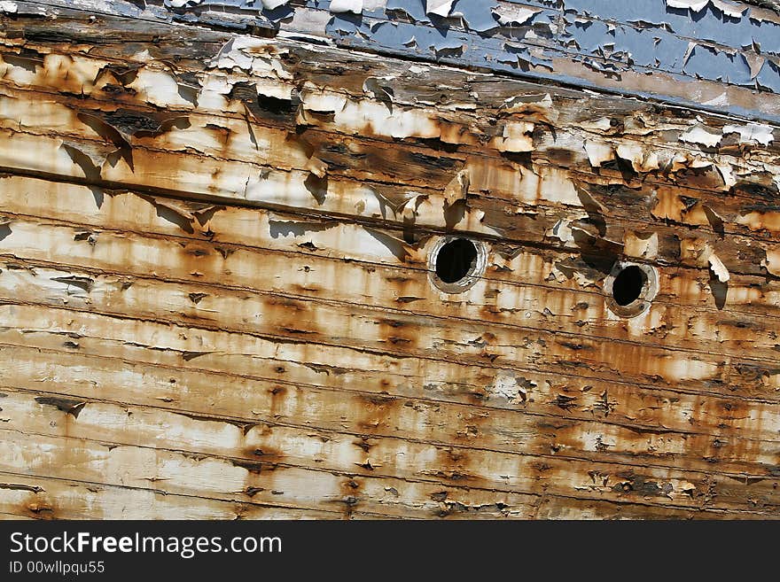 A part of a retired fishing boat. A part of a retired fishing boat