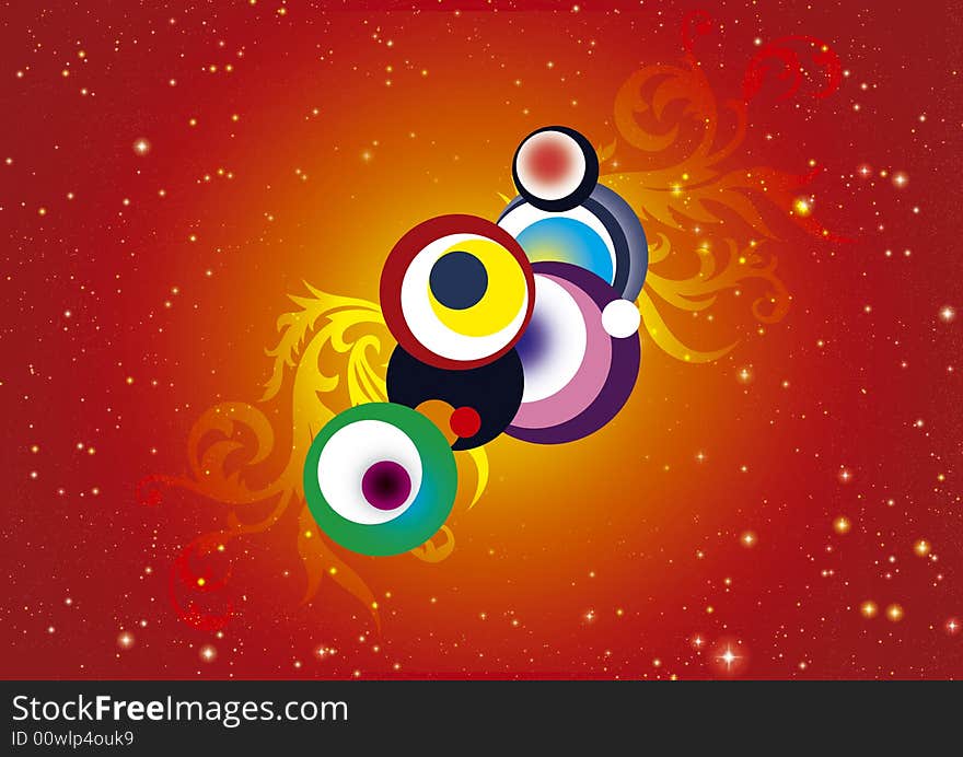 Colorful retro circles background - . Colorful retro circles background -