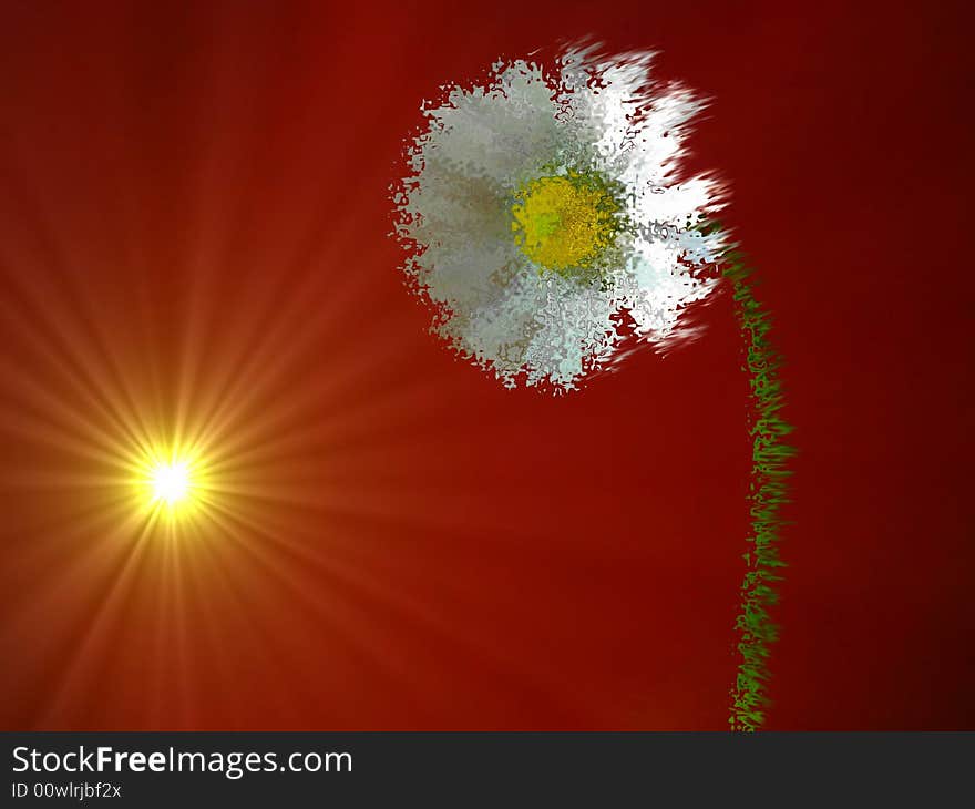 White flower disintegrating after an explosion. White flower disintegrating after an explosion.