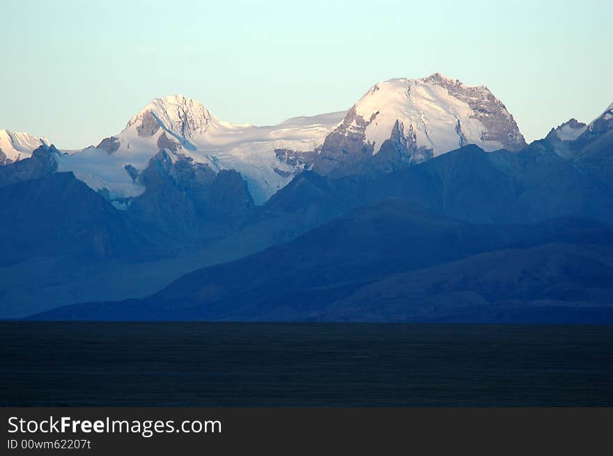 The tibetan snow mountain in morning