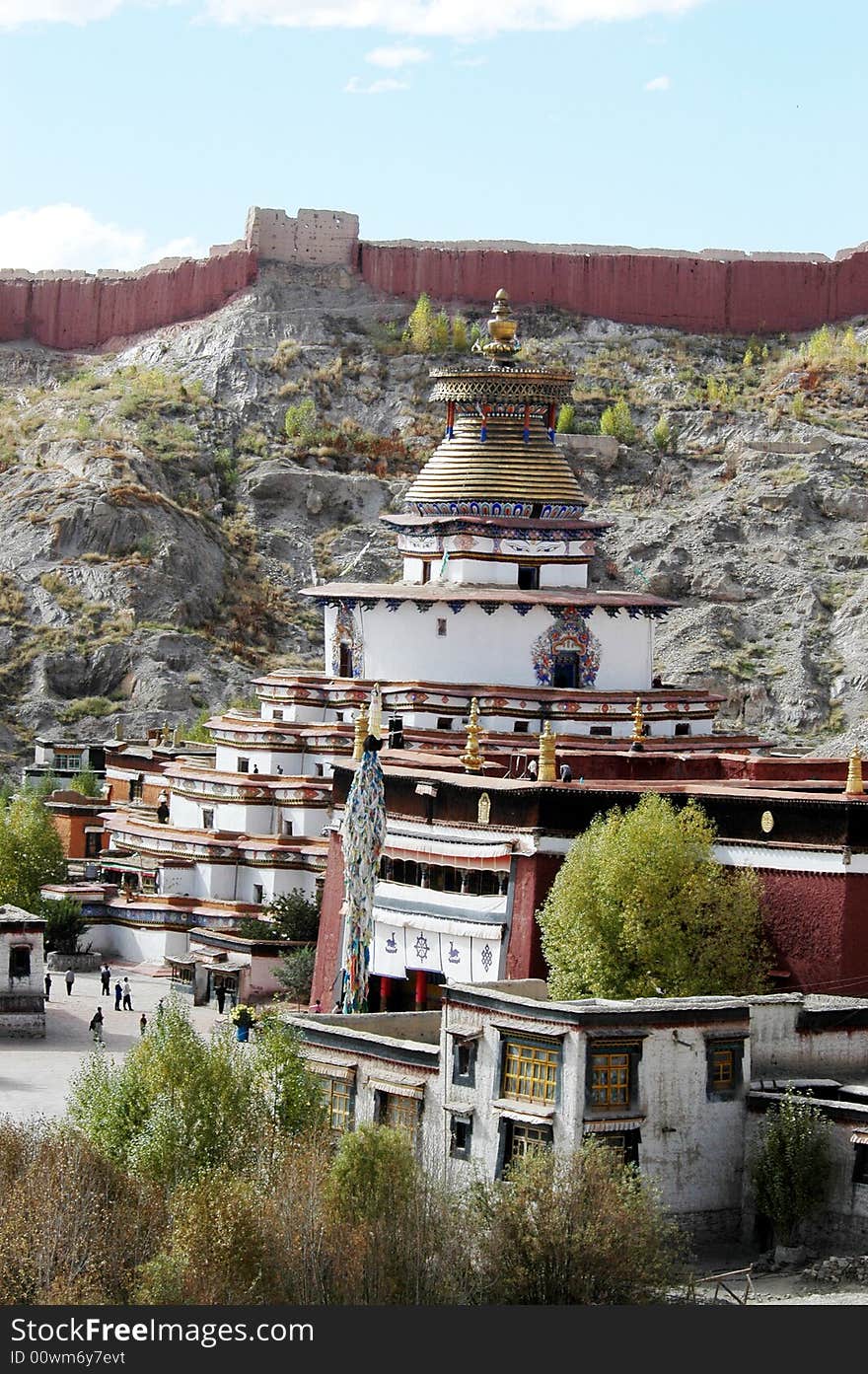 The tibetan buddhist lama temple,the Baiju Temple,Jiangzi,Xigaze,Tibet,China. The tibetan buddhist lama temple,the Baiju Temple,Jiangzi,Xigaze,Tibet,China.