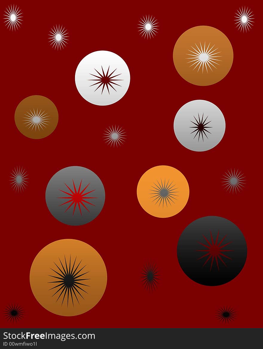 Burgundy background with colorful circles and designs. Burgundy background with colorful circles and designs