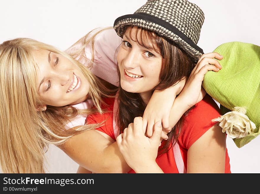 Teenager Girls playing