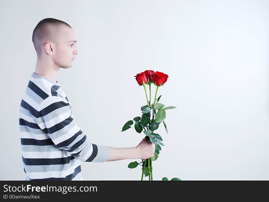 Man with roses