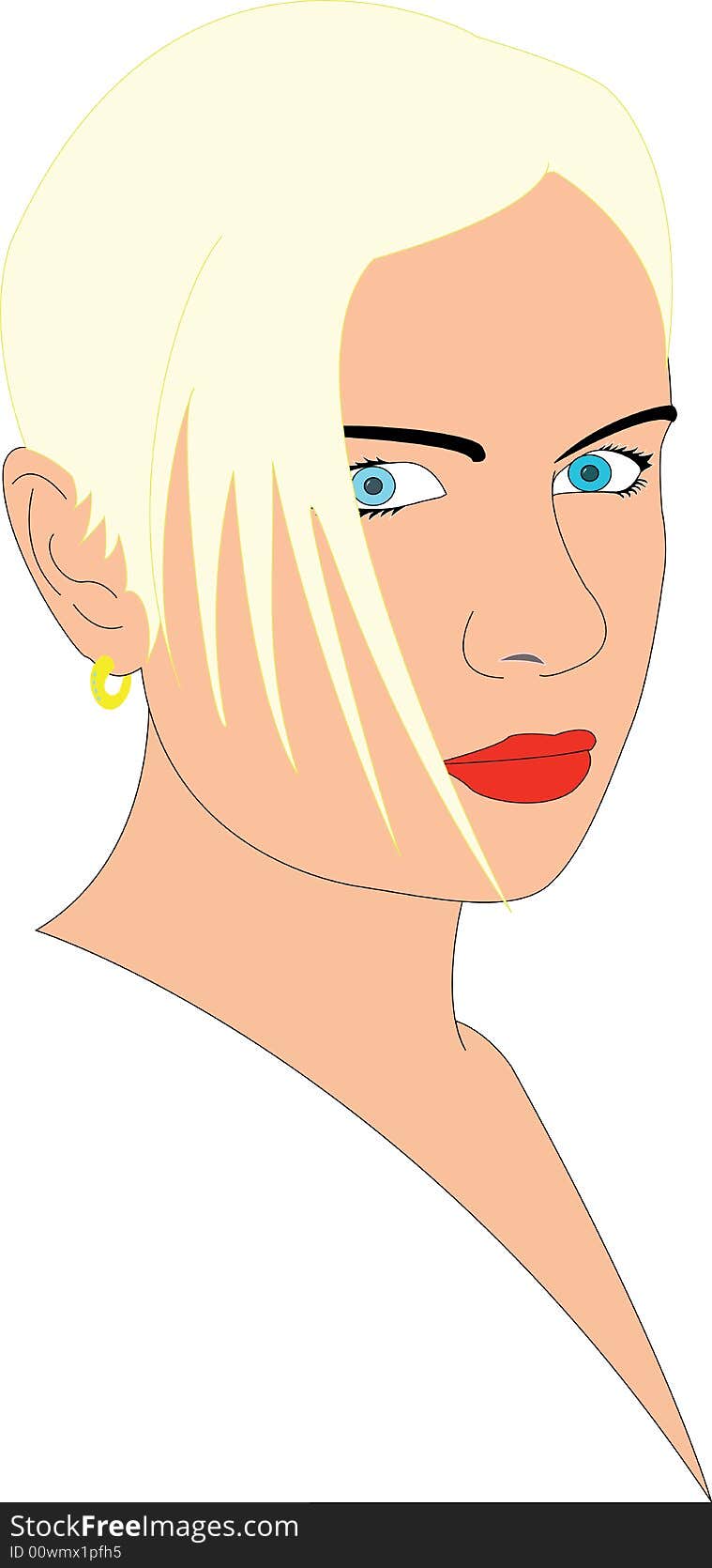 Vector - Portrait of the beautiful girl in a dress