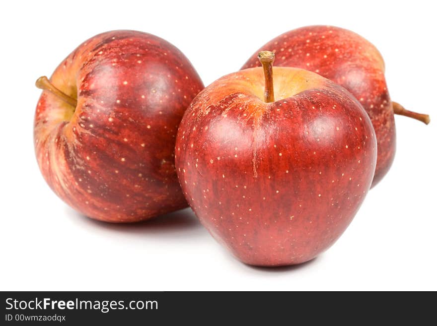 Red apples isolated on a white background