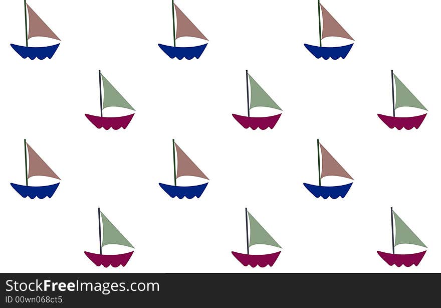 Sailboat pattern with alternating rhythm. Sailboat pattern with alternating rhythm.