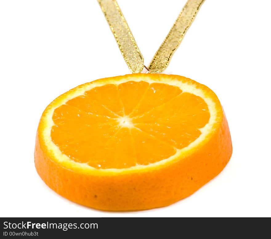 Medal from a juicy orange.