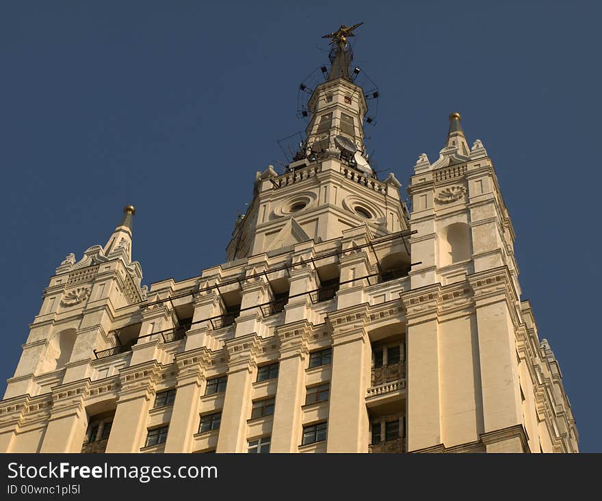 Central tower of shadowing , One of seven Stalin buildings in Moscow Moscow, Kudrinskaja square 1