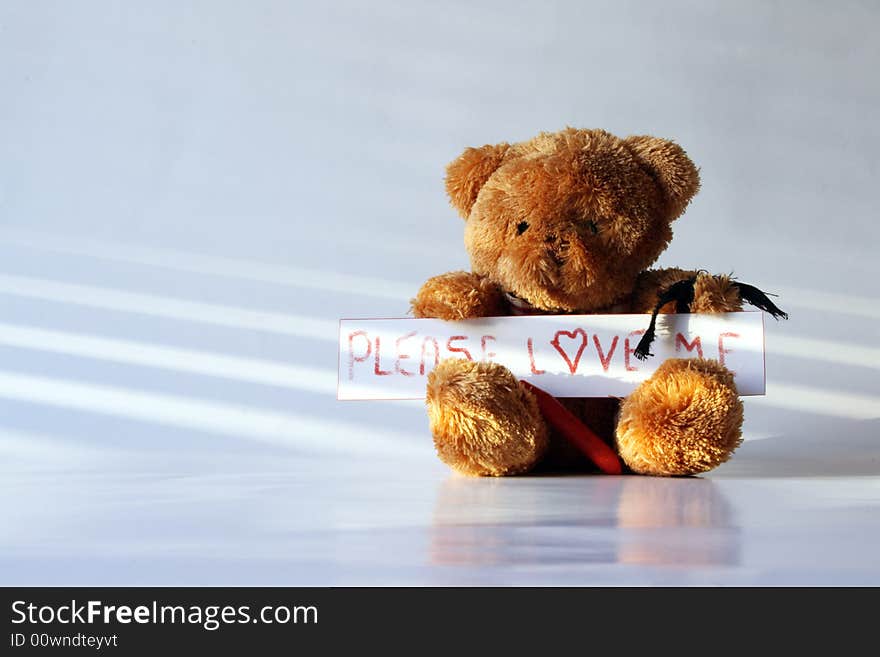 Emo love with teddybear with mourning band