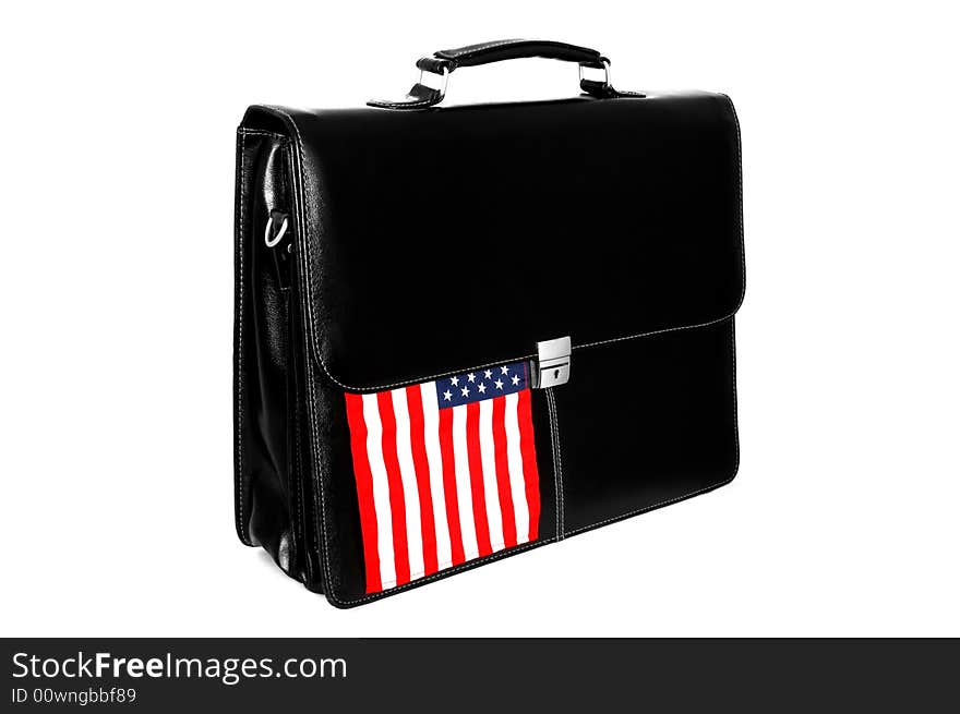 Portfolio with a flag of the USA