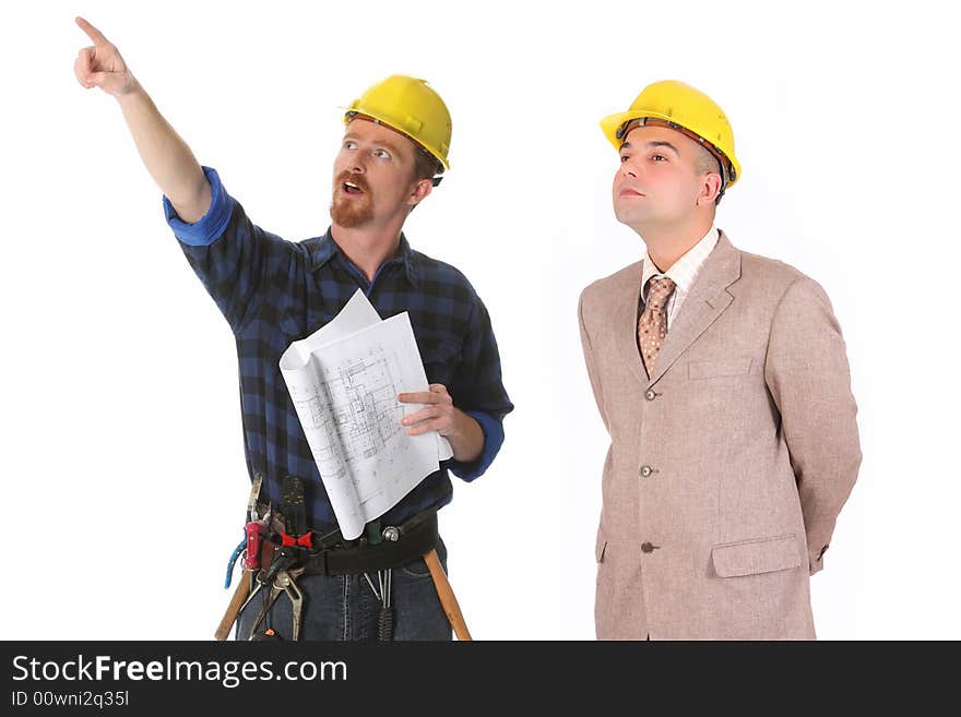 Construction worker and architect